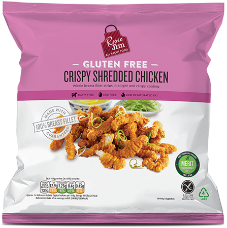 Rosie & Jim Gluten Free Crispy Shredded Chicken - Frozen Bag Rosie & Jim Gluten Free Crispy Shredded Chicken - Frozen Bag