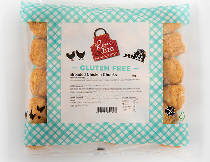 Rosie & Jim Gluten Free Breaded Chicken Chunks 