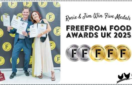 Rosie & Jim Win Five Medals at the UK FreeFrom Food Awards.